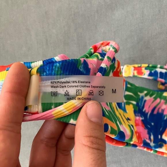 Aurelle Multicolor Abstract Bikini Top - Picture 4 of 4